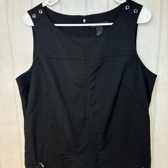 White House Black Market Sleeveless Front Pockets Black Dress Size 14 Cl… - Picture 1 of 15